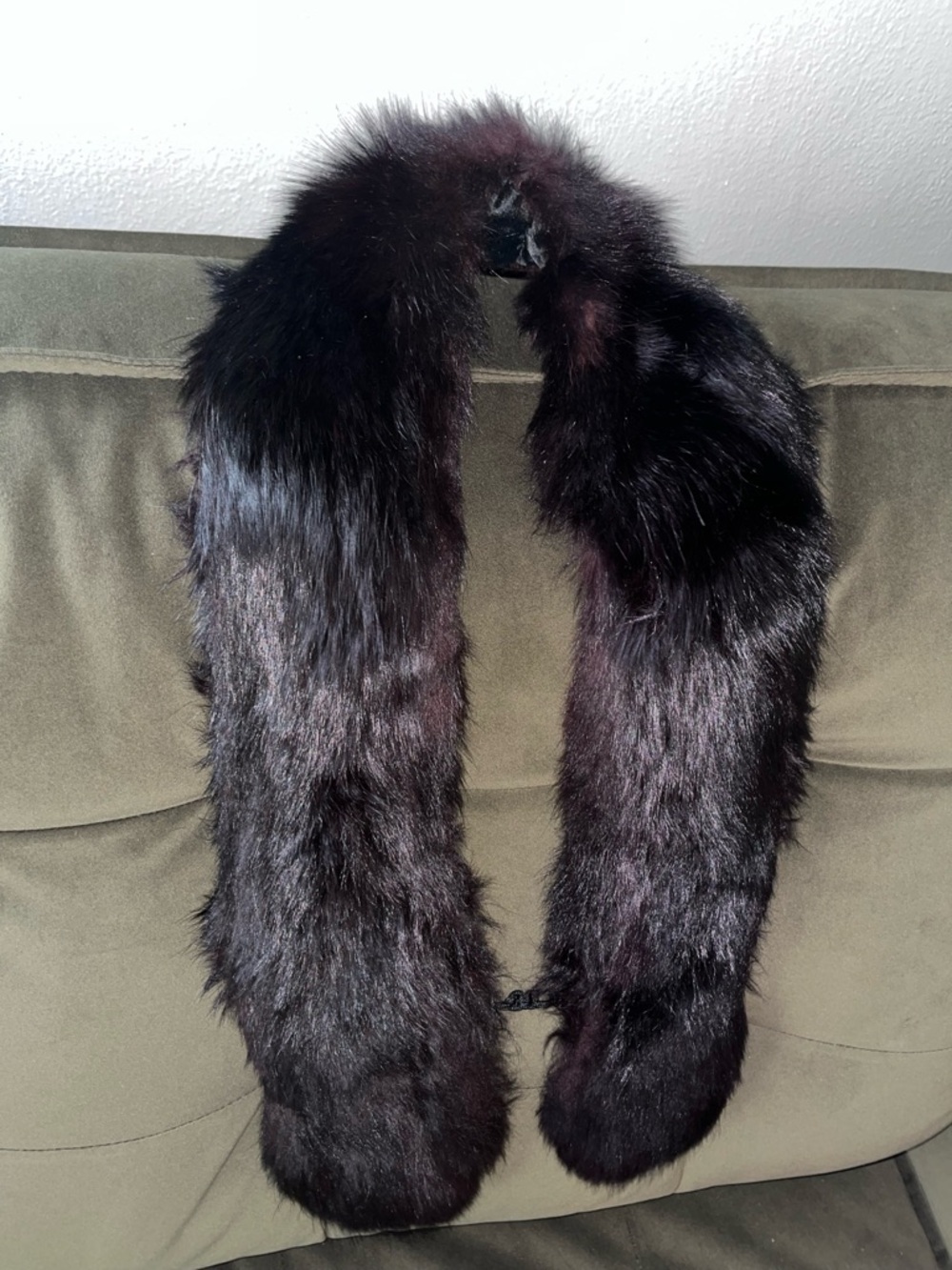 Real Fox fur Dark Brown/black Stole Scarf/collar